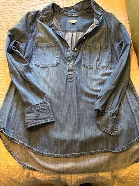 Merona Indigo Shirt with Button Tag Detail